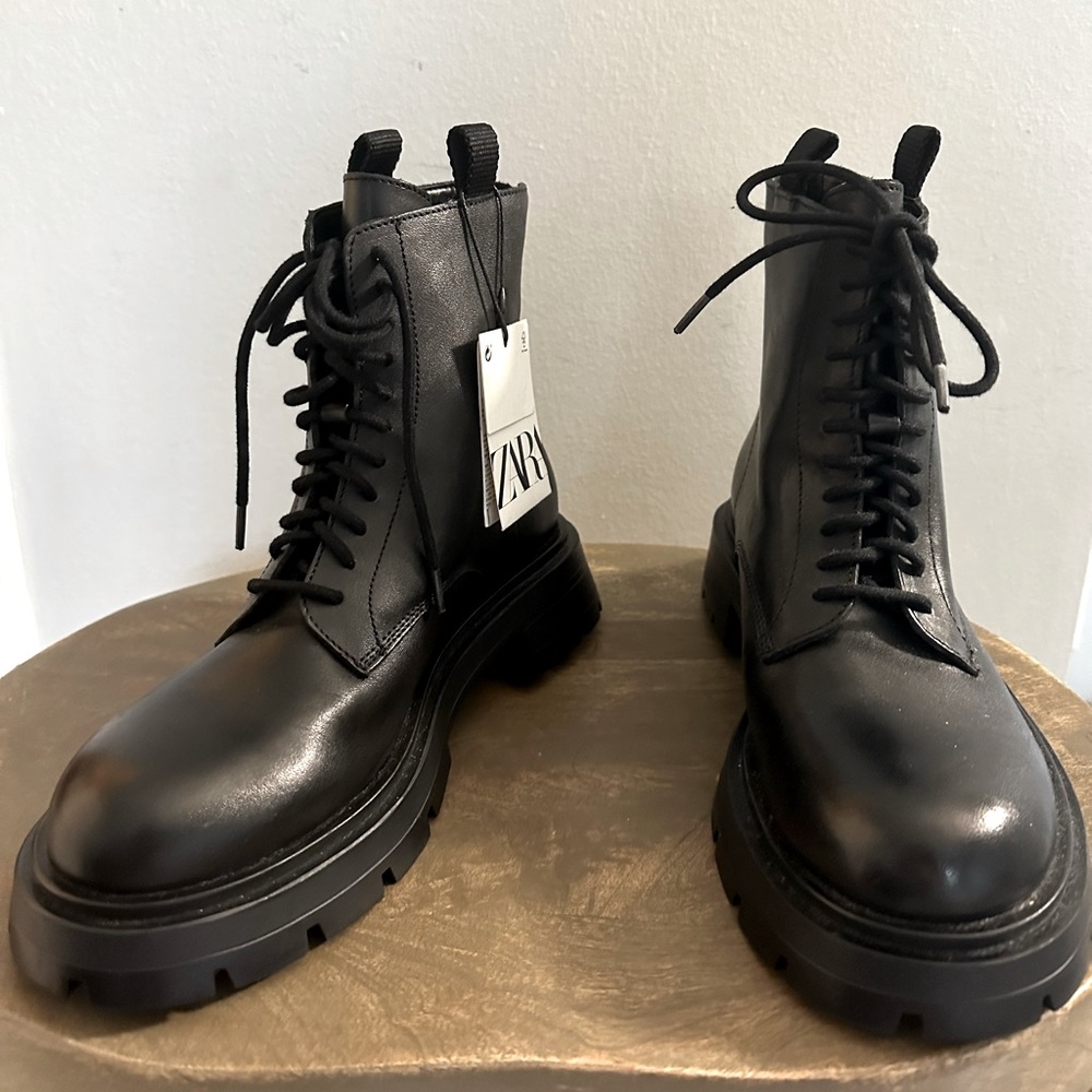 Zara chunky combat boots
